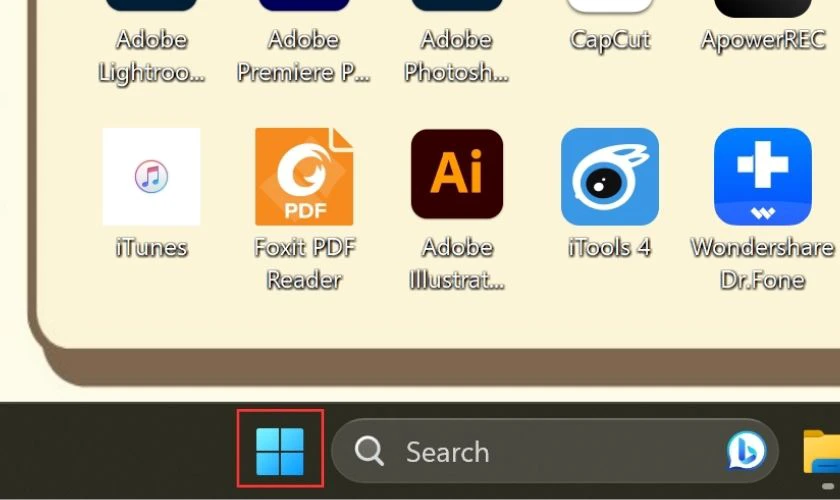 Bạn chọn v&agrave;o biểu tượng Windows