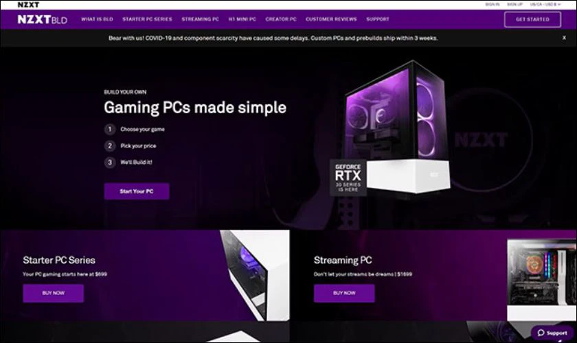 BLD của NZXT build cấu h&igrave;nh m&aacute;y t&iacute;nh