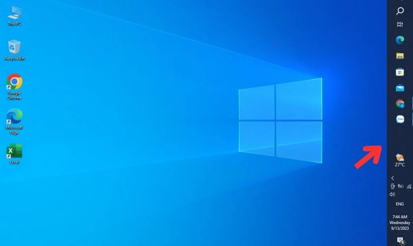 Cách chỉnh thanh công cụ (Taskbar) nằm ngang bằng cách kéo thả thủ công