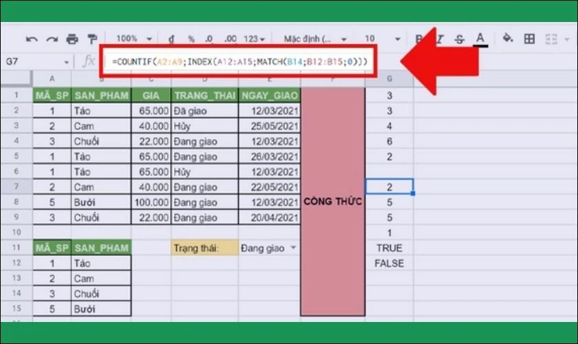 Kết hợp cùng hàm INDEX, MATCH