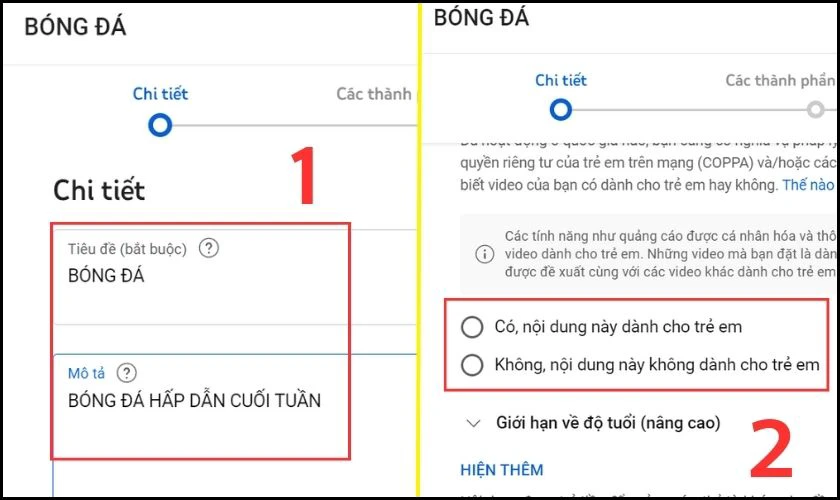 Tiến h&agrave;nh đặt Ti&ecirc;u đề, M&ocirc; tả cho video ngắn của m&igrave;nh