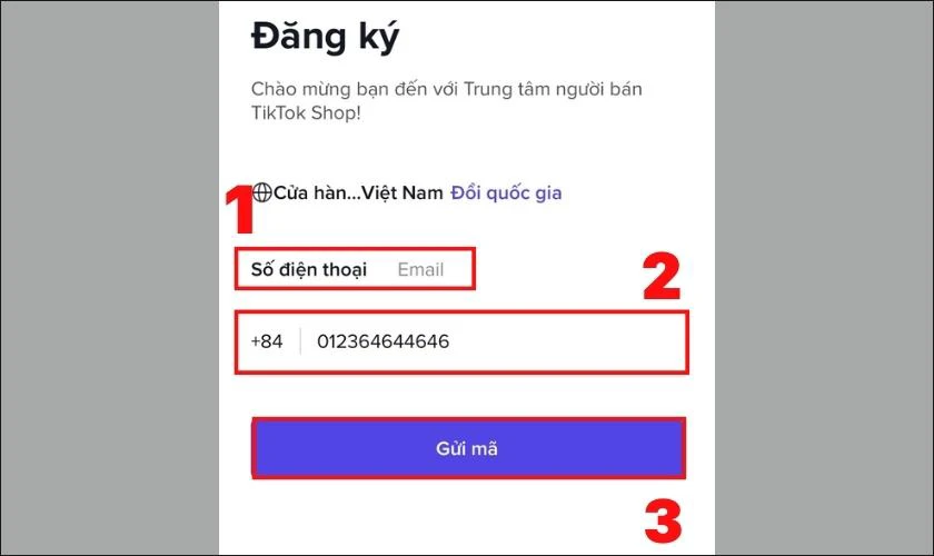 Chọn đăng nhập bằng Số điện thoại hoặc Email