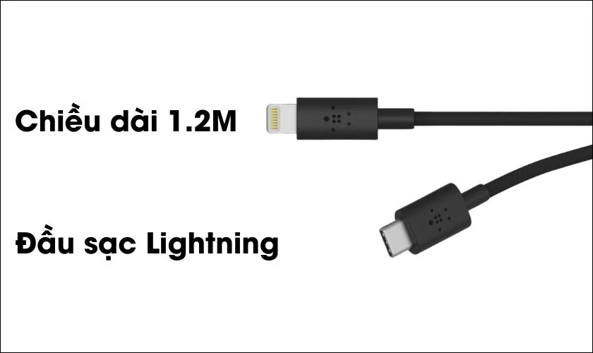 C&aacute;p Belkin si&ecirc;u bền USB-C To Lightning MFI 1.2M