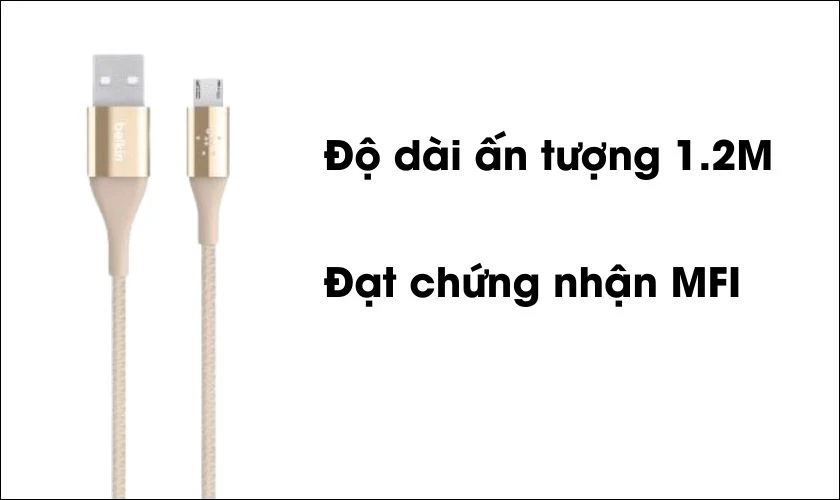 C&aacute;p Belkin MIXIT Sợi Kevlar Si&ecirc;u Bền Lightning 1.2 M MFi