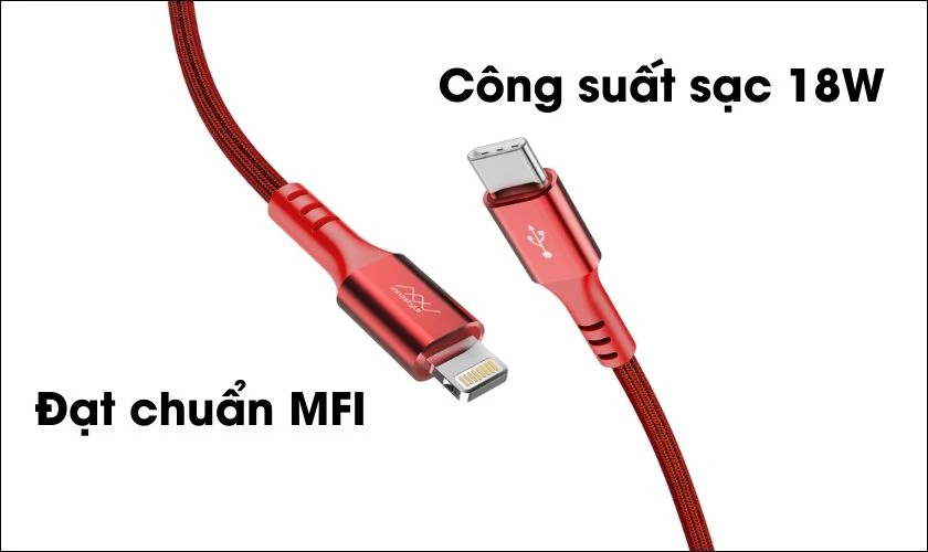 C&aacute;p sạc nhanh USB-C to Lightning Innostyle Duraflex 1.5m MFI