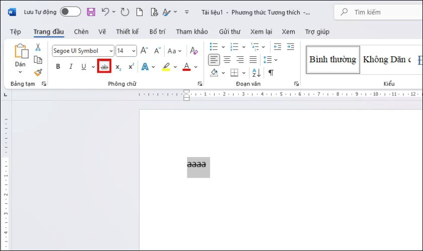 Ph&iacute;m tắt gạch ngang chữ trong Word