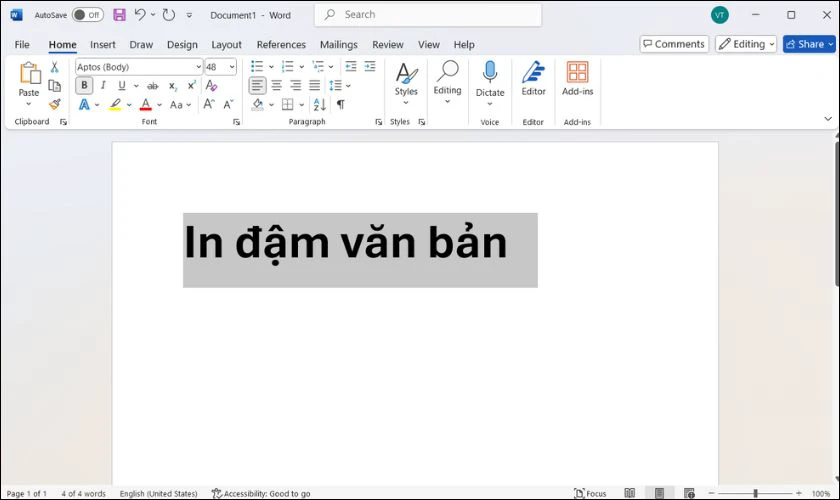 Ph&iacute;m tắt in đậm trong Word
