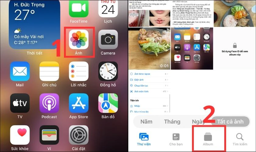 C&aacute;ch t&igrave;m ảnh bị ẩn tr&ecirc;n iPhone