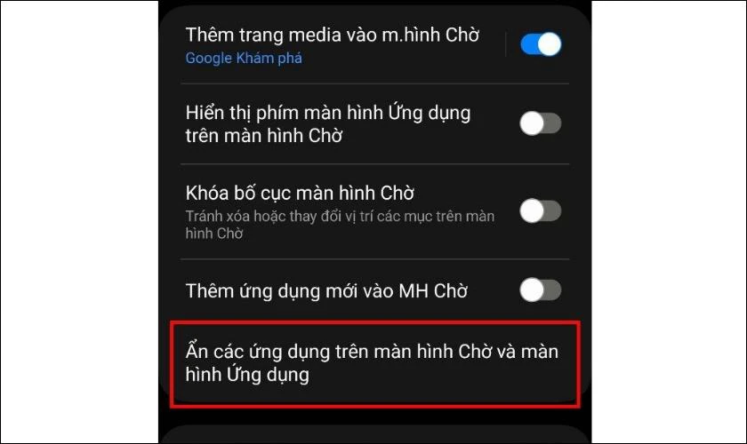 Cách ẩn nhiều ứng dụng trên màn hình Samsung