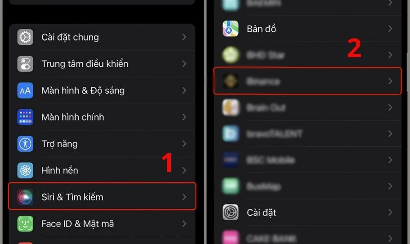 Chọn Ứng dụng rồi tìm và nhấn vào ứng dụng muốn ẩn
