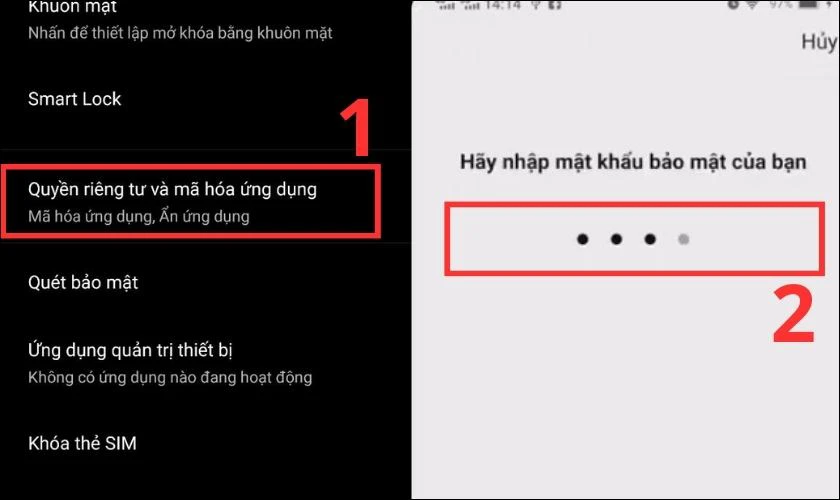 Thiết lập quyền ri&ecirc;ng tư v&agrave; m&atilde; h&oacute;a ứng dụng tr&ecirc;n điện thoại 