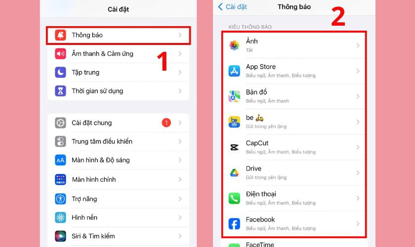 Tắt th&ocirc;ng b&aacute;o cho c&aacute;c ứng dụng