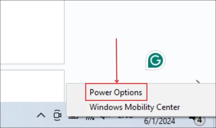 Chọn Powers Options