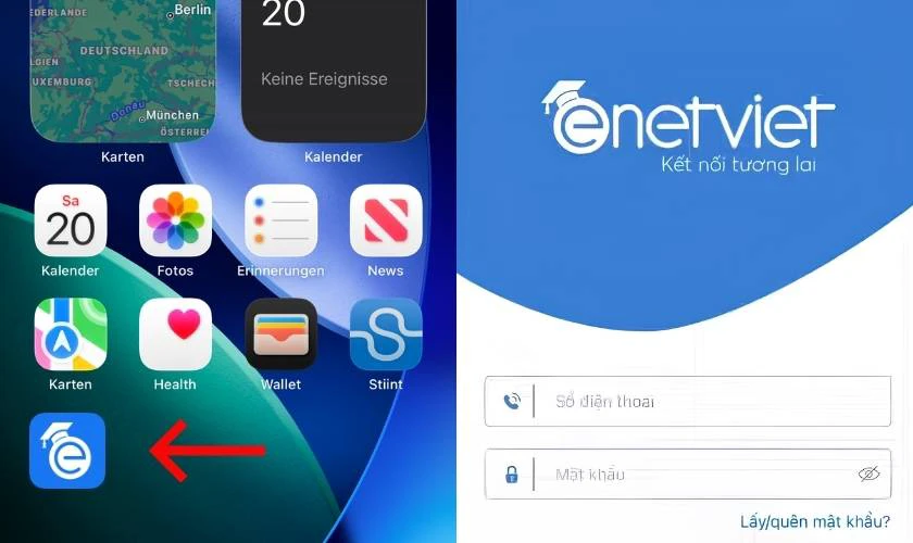 Cách cài đặt Enetviet cho 2 học sinh trên điện thoại
