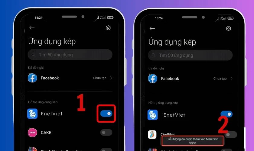 Chọn ứng dụng Enetviet để nhân bản