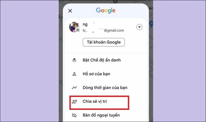 Cuối c&ugrave;ng, bạn c&oacute; thể đăng nhập v&agrave;o Gmail, dễ d&agrave;ng chia sẻ vị tr&iacute; của m&igrave;nh từ Google Maps