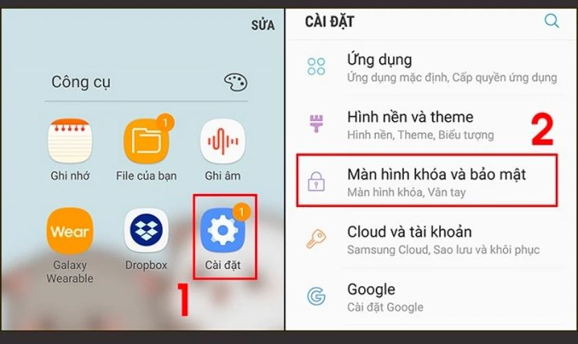 C&aacute;ch c&agrave;i đặt mật khẩu điện thoại Samsung