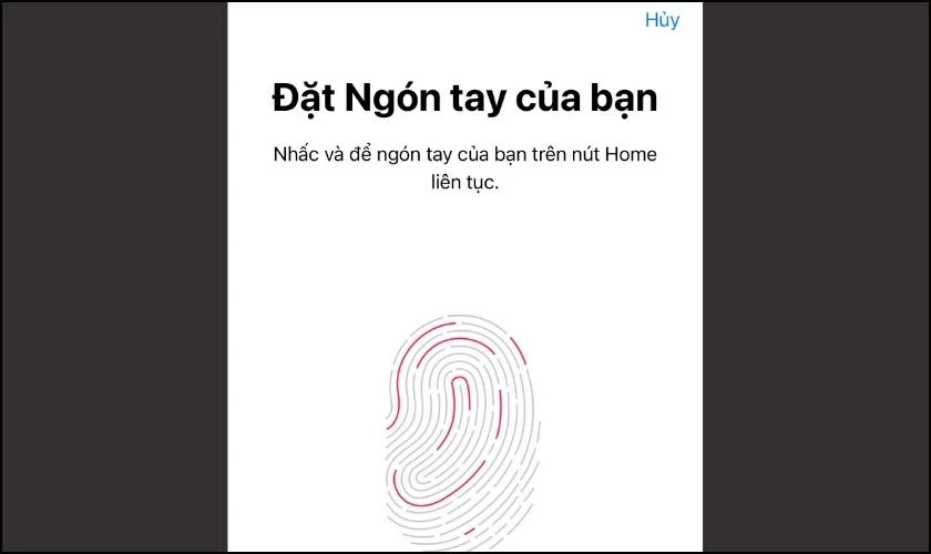 Đặt mật khẩu bằng dấu v&acirc;n tay 