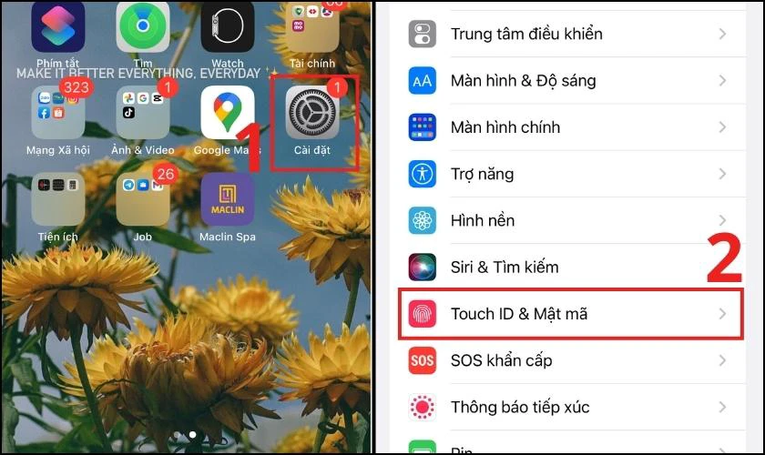 C&agrave;i mật khẩu vẽ m&atilde; pin cho iPhone 
