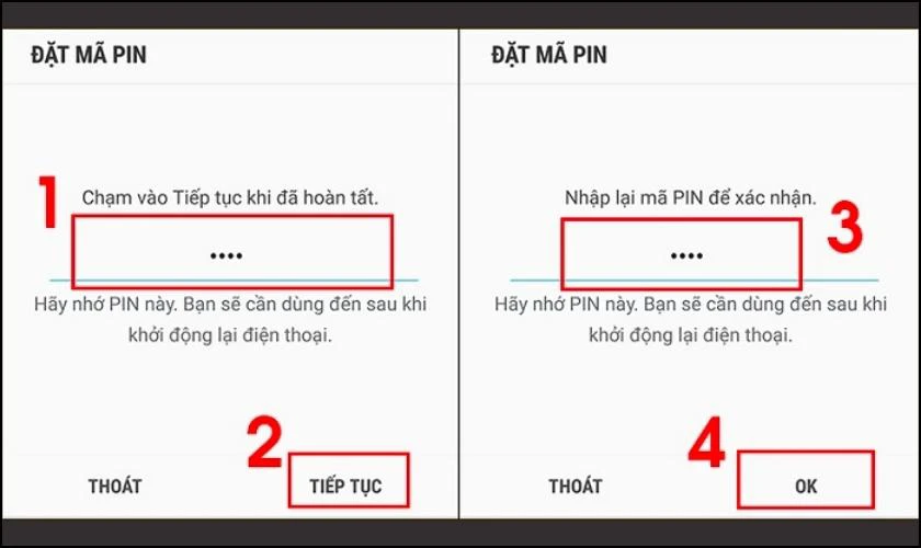 Nhập lại mật khẩu mới 