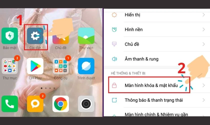 C&aacute;ch c&agrave;i mật khẩu điện thoại OPPO