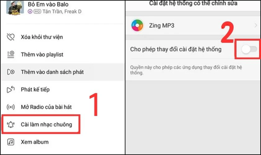 Bật t&iacute;nh năng cho ph&eacute;p thay đổi c&agrave;i đặt hệ thống tr&ecirc;n Zing MP3