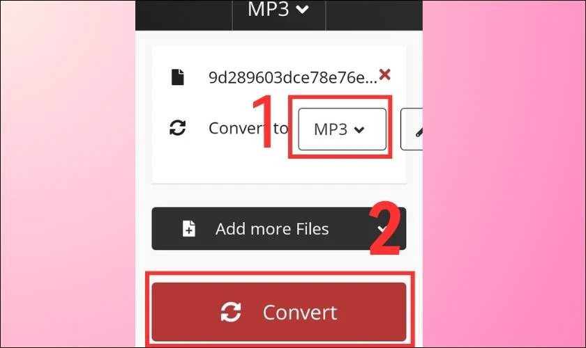 Chọn Convert để thực hiện chuyển đổi 