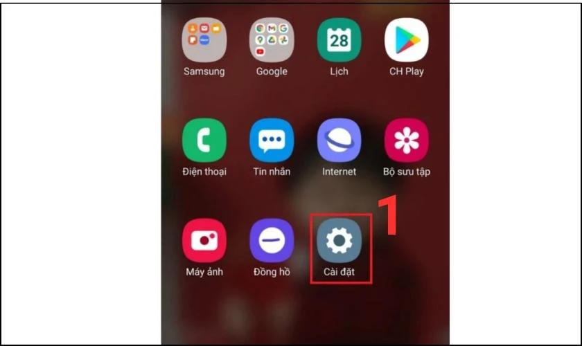 Chọn vào mục Cài đặt