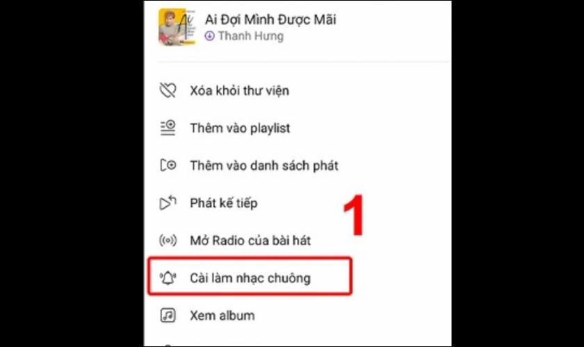 Chọn vào mục Cài làm nhạc chuông