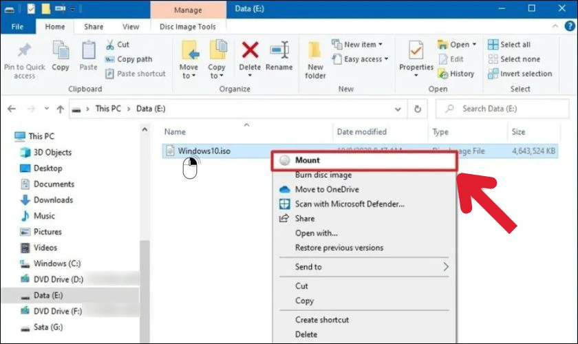 Cách cài Win 10 từ ổ cứng