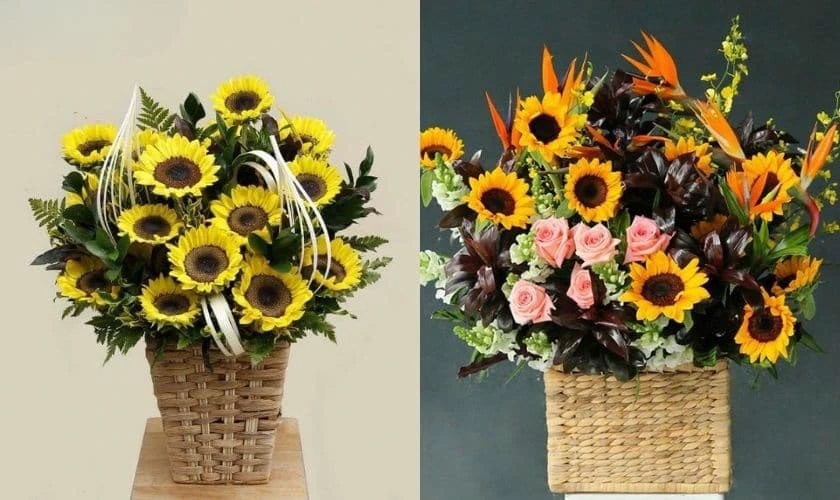 Mẫu cắm hoa hướng dương ngày Tết mới nhất