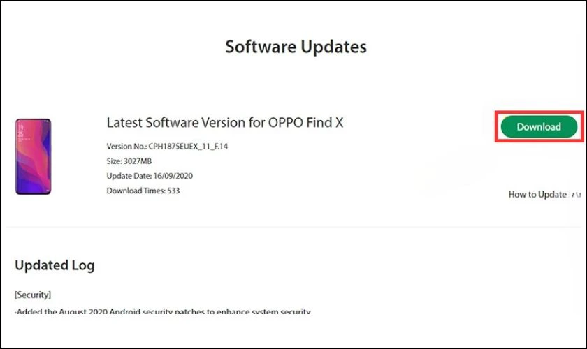 C&aacute;ch cập nhật phần mềm OPPO trong C&agrave;i đặt đơn giản