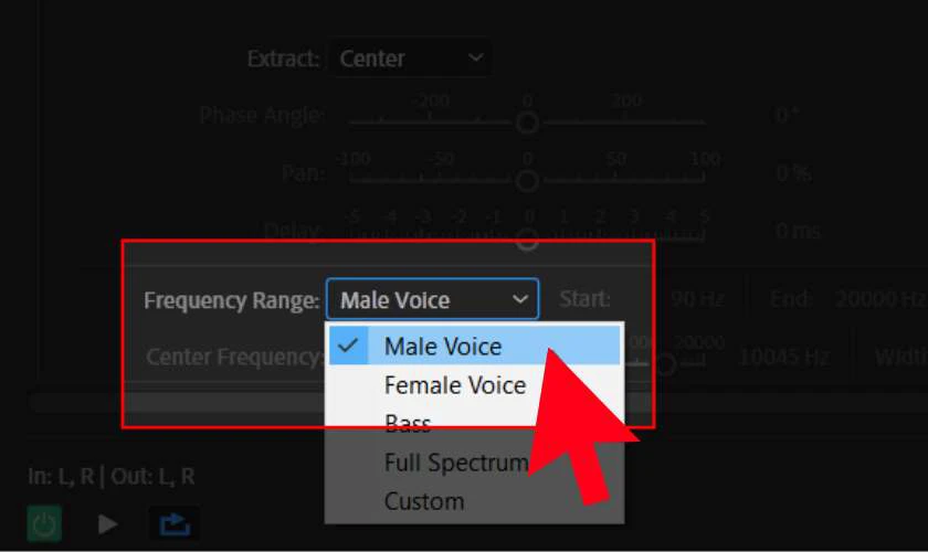 Tại phần Frequency Range, chọn giọng nam hoặc nữ