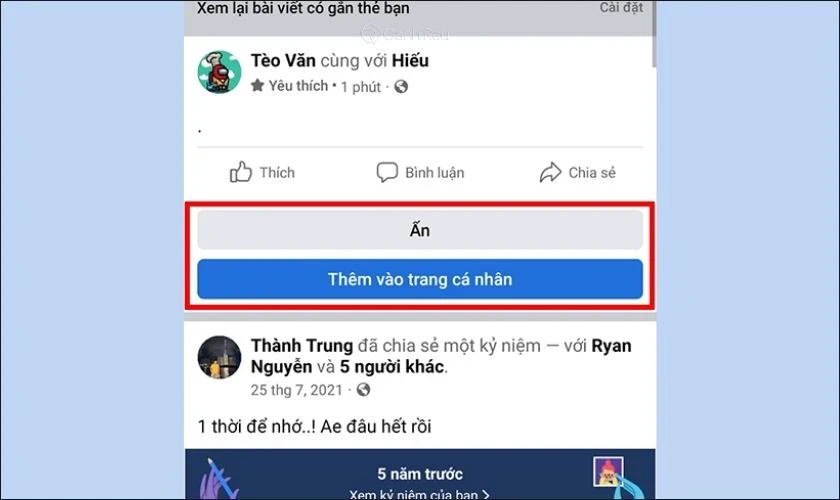 Nhấn vào Ẩn để chúng không xuất hiện