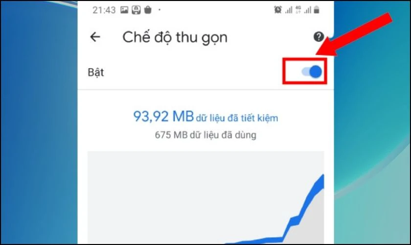 Bật chế độ tiết kiệm dữ liệu