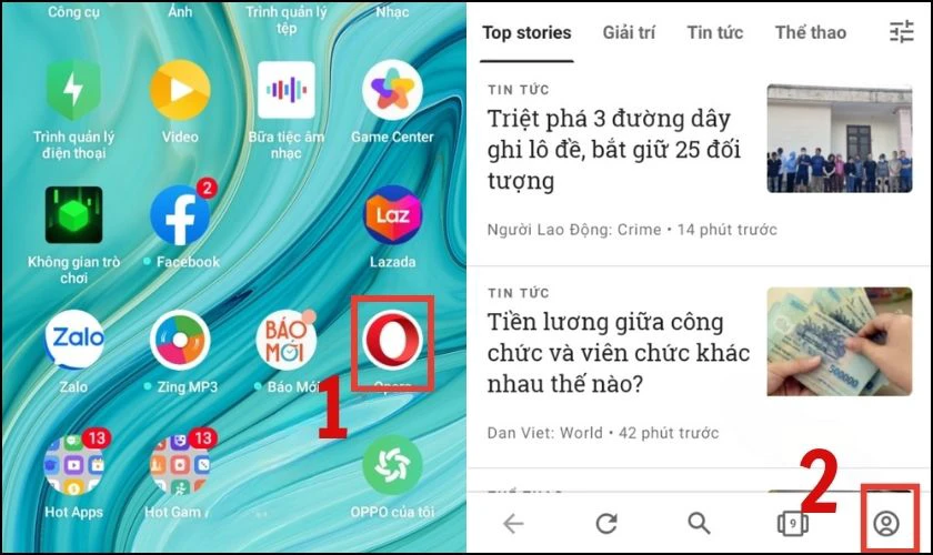 Cách ngăn chặn quảng cáo trên điện thoại OPPO với Opera