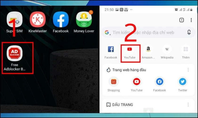 Chặn quảng cáo Chrome trên màn hình điện thoại bằng phần mềm thứ 3