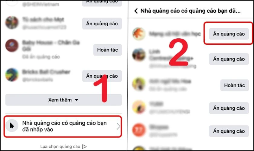Chọn Tắt quảng cáo từ các nhà quảng cáo