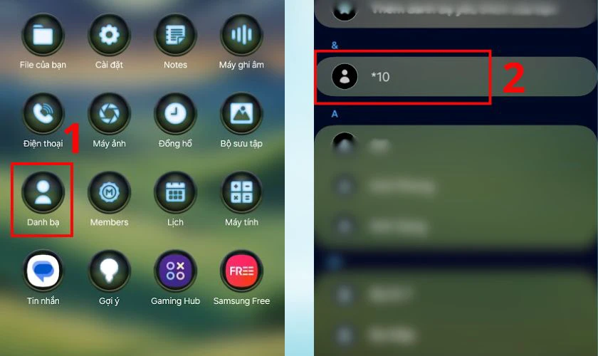 Mở ứng dụng Danh bạ tr&ecirc;n smartphone v&agrave; t&igrave;m chọn li&ecirc;n hệ m&agrave; bạn muốn chặn