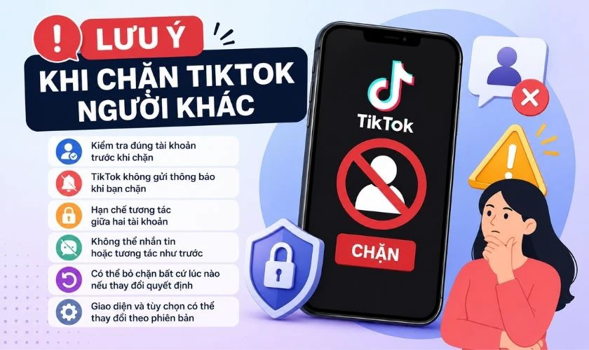 Lưu ý khi chặn TikTok người khác