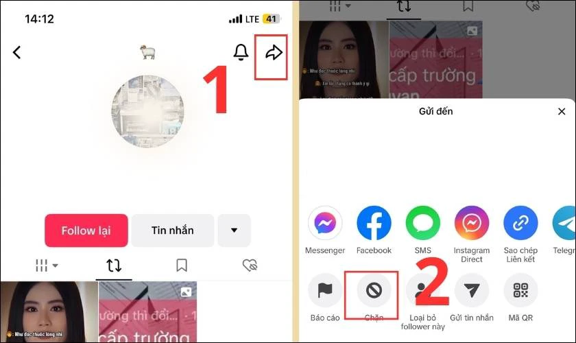 C&aacute;ch chặn t&agrave;i khoản TikTok người kh&aacute;c tr&ecirc;n điện thoại 