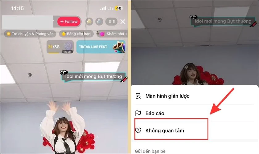 Hướng dẫn c&aacute;ch chặn live tr&ecirc;n TikTok người kh&aacute;c 