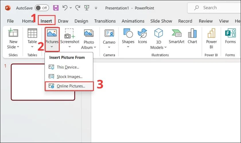 Cách chèn ảnh trực tuyến vào PowerPoint