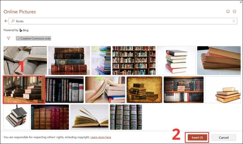 Chọn Insert để thêm ảnh cần chèn vào PowerPoint