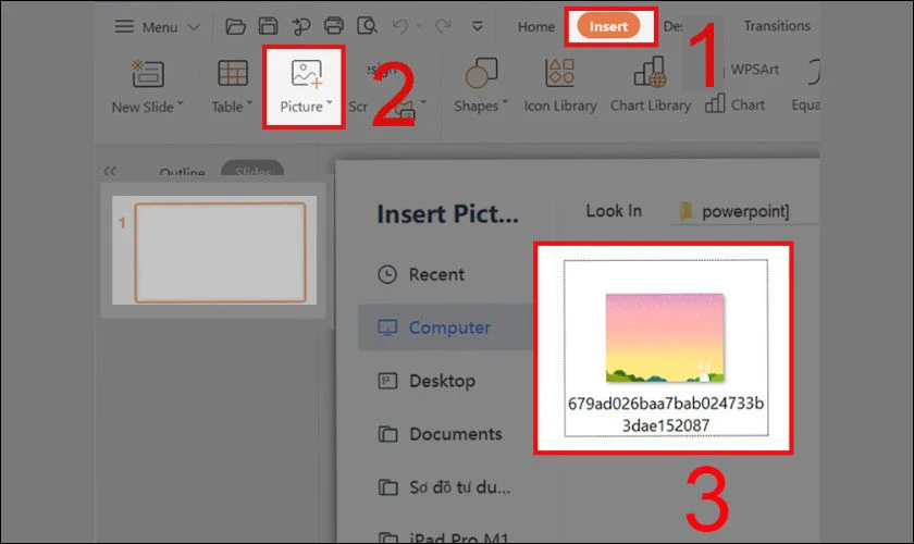 Cách chèn chữ vào ảnh trong Powerpoint trên máy tính