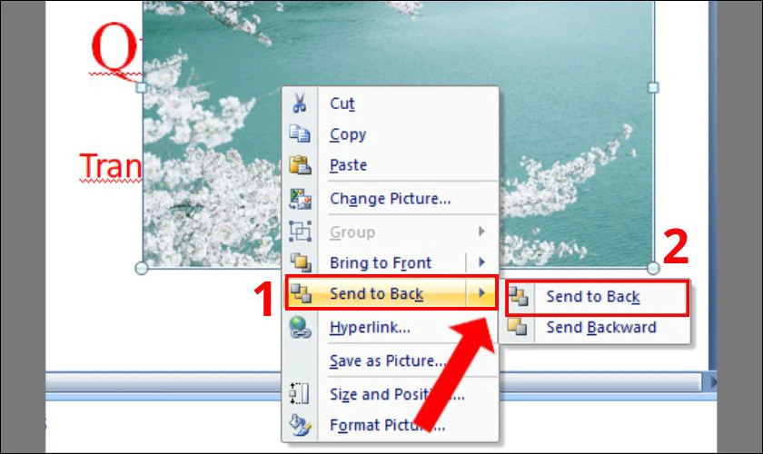 Cách chèn ảnh vào sau chữ trong Powerpoint