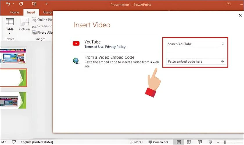 C&aacute;ch ch&egrave;n video từ YouTube v&agrave;o PowerPoint