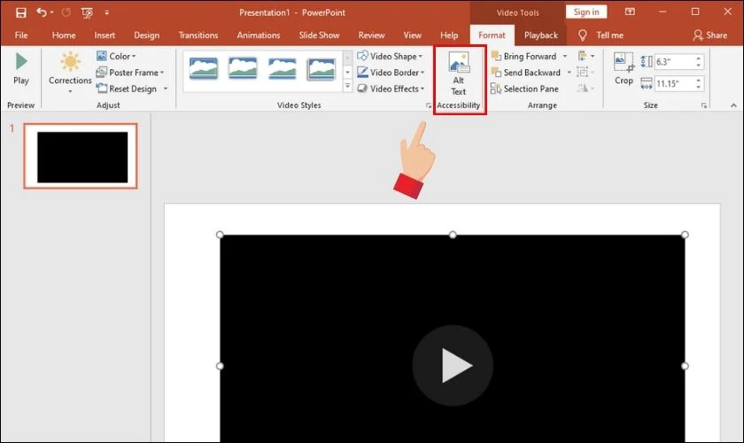 Chỉnh sửa Accessibility trong PowerPoint gi&uacute;p l&agrave;m cho video dễ tiếp cận hơn