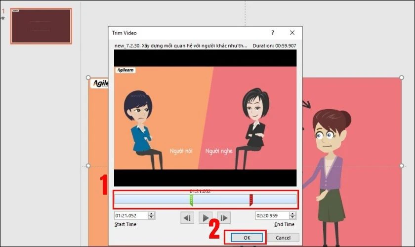 Cắt video đ&atilde; ch&egrave;n v&agrave;o PowerPoint