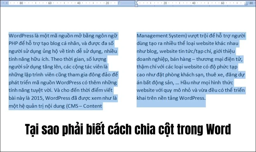 Tại sao phải biết cách chia cột trong Word?